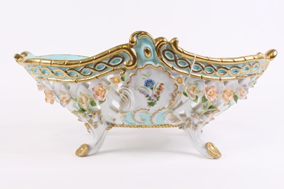 Lot 3 - A 20th century Dresden porcelain table basket,...