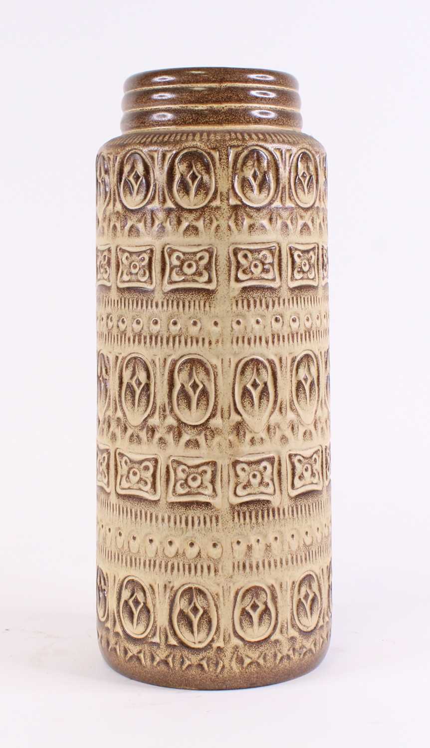 Lot 7 - A West German Studio pottery vase, of cylinder...