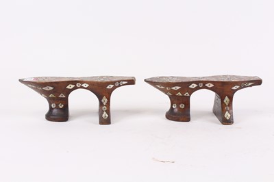 Lot 55 - A pair of wooden clogs, probably Turkish,...