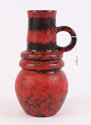 Lot 59 - A West German pottery vase, red and black...