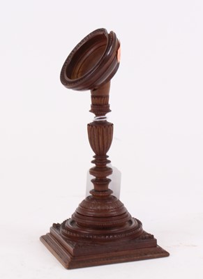 Lot 58 - A Victorian carved wood pocket watch holder, h....