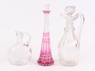Lot 60 - A 19th century cut glass decanter, h.32cm;...