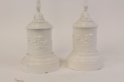 Lot 15 - A pair of Victorian white painted metal...