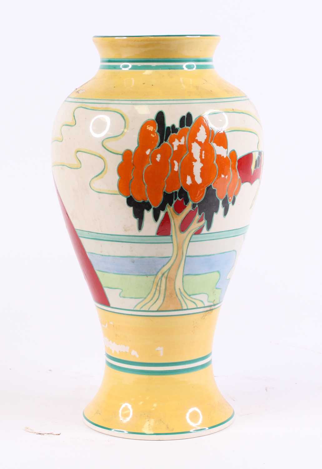 Lot 12 - A Wedgwood Clarice Cliff re-issue vase of...