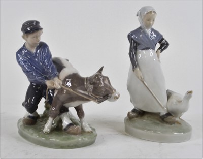 Lot 74 - A pair of Royal Copenhagen porcelain figures,...