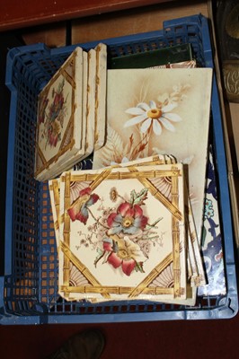 Lot 92 - A collection of Victorian and later wall tiles,...