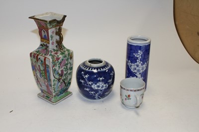 Lot 96 - Two boxes of Chinese ceramics, to include a...