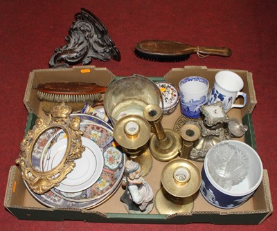 Lot 101 - Miscellaneous items to include Victorian brass...