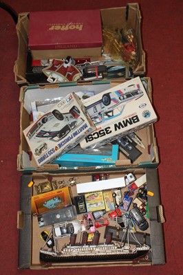 Lot 105 - Three boxes of toys and models, to include a...