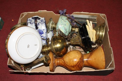 Lot 107 - Miscellaneous items to include a turned olive...