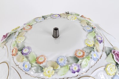 Lot 123 - A collection of Dresden floral encrusted...
