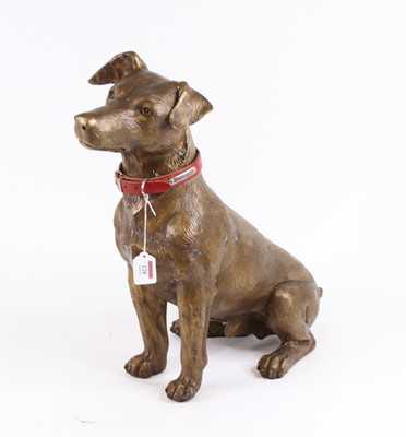 Lot 128 - A brass model of a seated dog, h.50cm