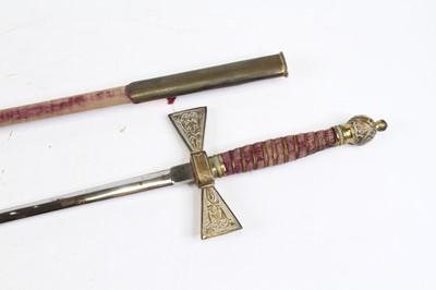Lot 161 - A 20th century brass masonic sword, 96cm long...