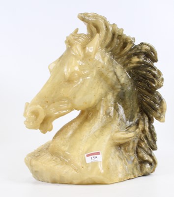 Lot 155 - A carved hardstone horse's head, h.34cm