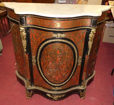 Lot 1107 - A circa 1900 French boullework serpentine...