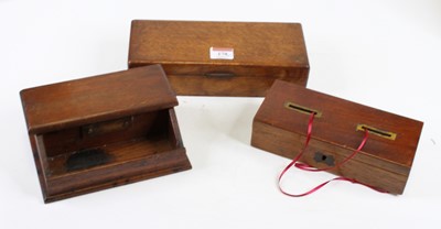 Lot 178 - A 19th century mahogany voting box width 20cm,...