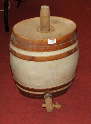 Lot 195 - A vintage stoneware spirit barrel, height 34cm