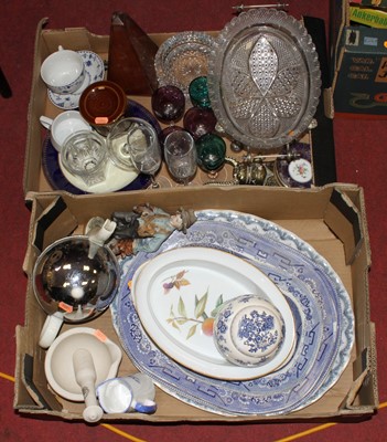 Lot 196 - Two boxes of glassware and ceramics to include...