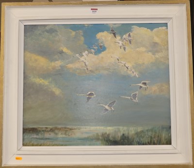 Lot 1010 - After Roland Green - Swans over the salt...