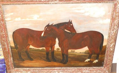 Lot 1011 - After John Hobart - Study of horses in a...