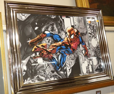 Lot 1020 - A reproduction Spiderman heightened print, 50...