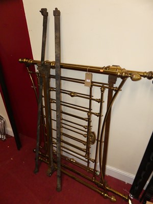 Lot 1164 - A Victorian gilt brass tubular double bedstead,...