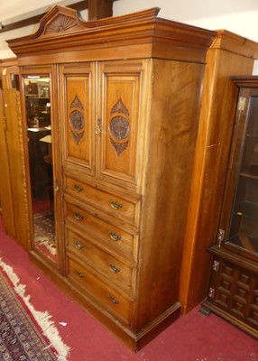 Lot 1169 - A late Victorian walnut gentleman's wardrobe,...