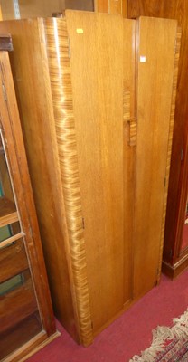 Lot 1170 - An Art Deco oak and zebra wood crossbanded two-...