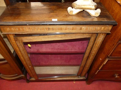 Lot 1191 - A Victorian rosewood and inlaid single door...