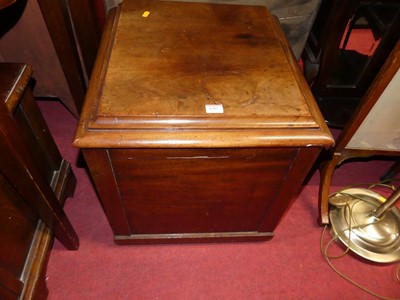 Lot 1205 - A Victorian mahogany hinge topped square...