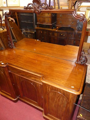 Lot 1212 - A mid-Victorian mahogany mirror back sideboard,...