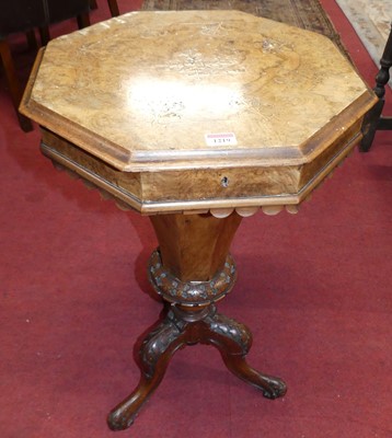 Lot 1219 - A mid-Victorian figured walnut and floral...