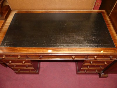 Lot 1260 - A Victorian mahogany twin pedestal writing...