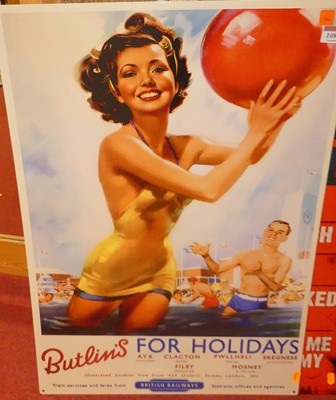 Lot 1084 - A printed tin sign for Butlin's, 70 x 50cm