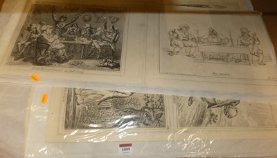 Lot 1099 - A sheet of four James Gillray monochrome...