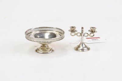 Lot 305 - A small Edwardian silver pedestal bonbon dish,...