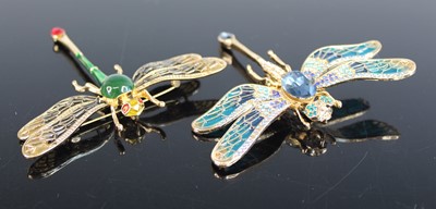 Lot 337 - A gilt metal and paste set insect brooch,...