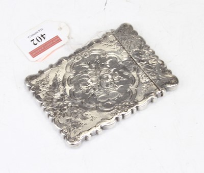 Lot 402 - A Victorian silver visiting card case, of...