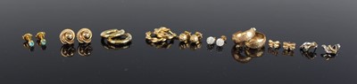 Lot 341 - Assorted modern 9ct gold and gilt metal ear...