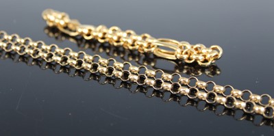 Lot 342 - A modern 9ct gold belcher link neck chain,...