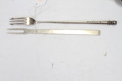 Lot 419 - A late Victorian silver pickle fork; together...