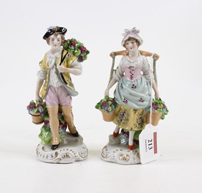 Lot 213 - A pair of Sitzendorf porcelain figures, 'The...