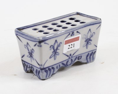 Lot 221 - A 20th century Delft type flower brick, width...