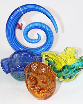 Lot 245 - A 20th century blue Studio glass spiral,...