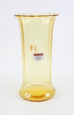 Lot 229 - A 20th century Stuart amber glass vase, having...