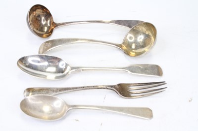 Lot 425 - A small collection of loose silver flatware,...