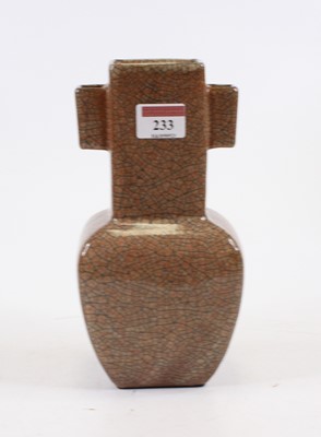 Lot 233 - A Chinese crackle glaze arrow vase, height 22.5cm