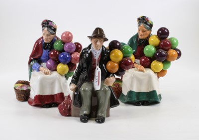 Lot 237 - Three Royal Doulton figures, The Old Balloon...