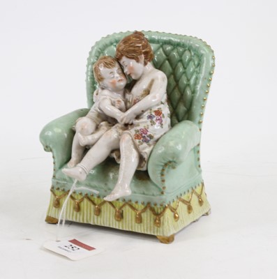 Lot 252 - A Scheibe Alsbach porcelain model of two...