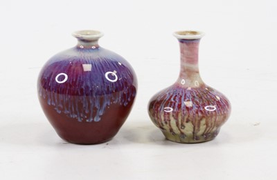 Lot 258 - A Chinese miniature flambe glazed vase, of...